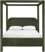 Salina Velvet Upholstered Full Bed in Green - B1295Green-F