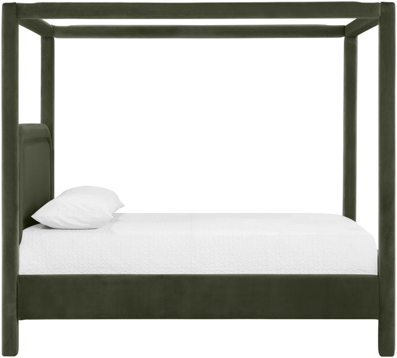 Salina Velvet Upholstered Full Bed in Green - B1295Green-F
