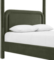 Salina Velvet Upholstered Full Bed in Green - B1295Green-F