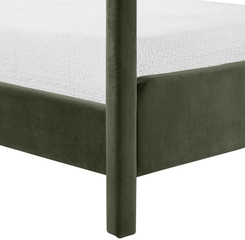 Salina Velvet Upholstered Full Bed in Green - B1295Green-F