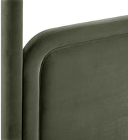 Salina Velvet Upholstered Full Bed in Green - B1295Green-F