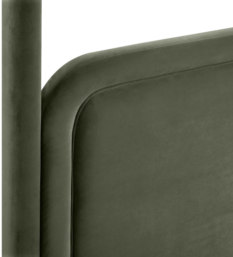 Salina Velvet Upholstered Full Bed in Green - B1295Green-F