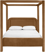 Salina Velvet Upholstered Full Bed in Saddle - B1295Saddle-F