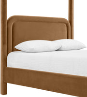 Salina Velvet Upholstered Full Bed in Saddle - B1295Saddle-F