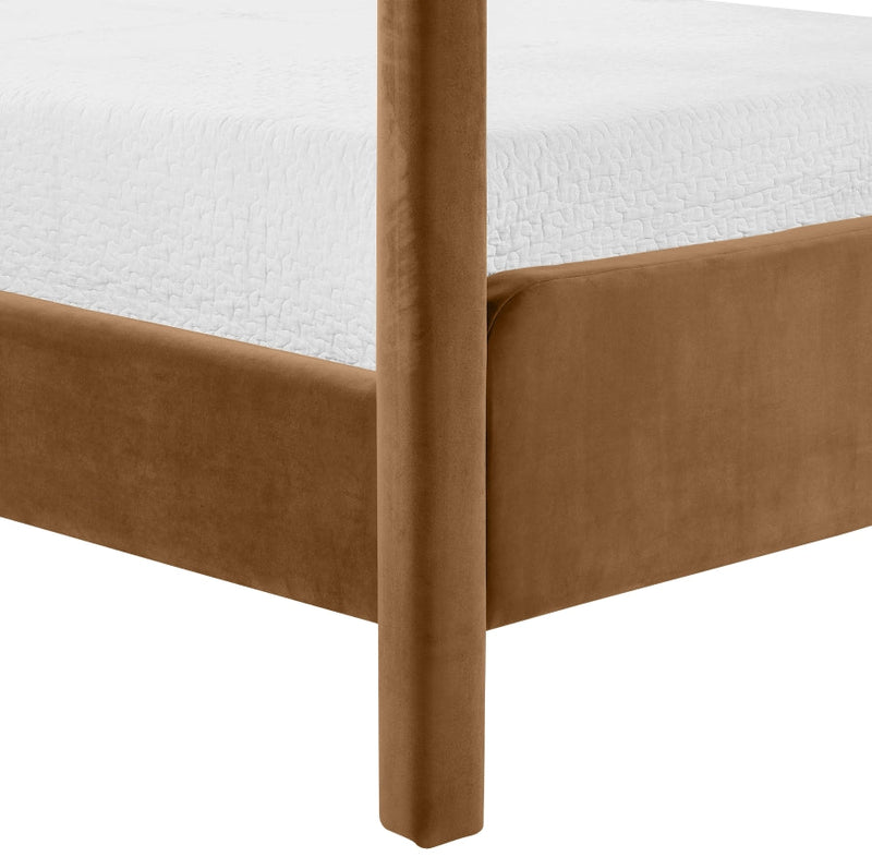 Salina Velvet Upholstered Full Bed in Saddle - B1295Saddle-F