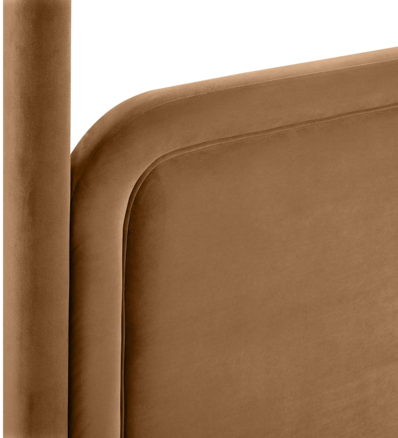 Salina Velvet Upholstered Full Bed in Saddle - B1295Saddle-F