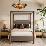 Salina Velvet Upholstered Full Bed in Taupe - B1295Taupe-F
