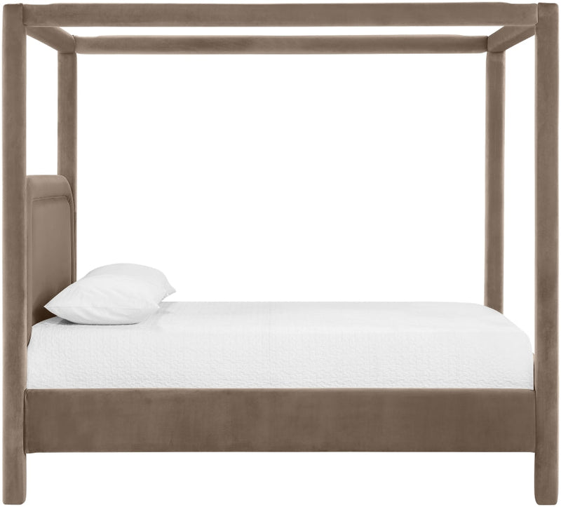 Salina Velvet Upholstered Full Bed in Taupe - B1295Taupe-F