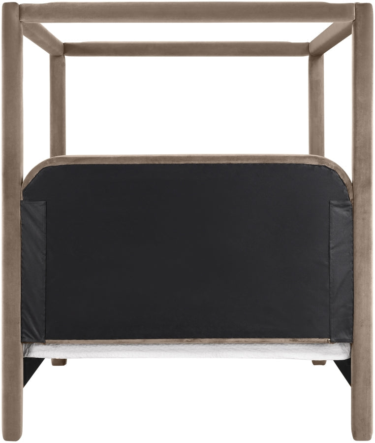 Salina Velvet Upholstered Full Bed in Taupe - B1295Taupe-F