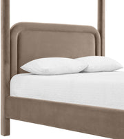 Salina Velvet Upholstered Full Bed in Taupe - B1295Taupe-F