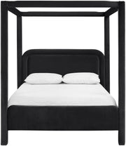 Salina Velvet Upholstered King Bed in Black - B1295Black-K