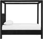 Salina Velvet Upholstered King Bed in Black - B1295Black-K