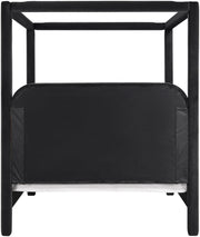 Salina Velvet Upholstered King Bed in Black - B1295Black-K