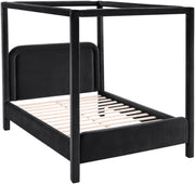 Salina Velvet Upholstered King Bed in Black - B1295Black-K