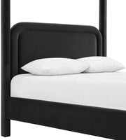 Salina Velvet Upholstered King Bed in Black - B1295Black-K