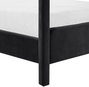 Salina Velvet Upholstered King Bed in Black - B1295Black-K