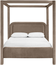 Salina Velvet Upholstered Queen Bed in Taupe - B1295Taupe-Q
