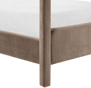 Salina Velvet Upholstered Queen Bed in Taupe - B1295Taupe-Q