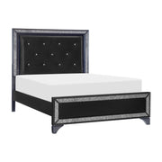 Salon Black LED Upholstered Panel Bedroom Set - Gate FurnitureBedroom Set