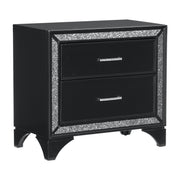 Salon Black LED Upholstered Panel Bedroom Set - Gate FurnitureBedroom Set