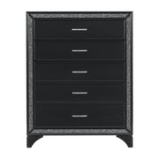 Salon Black LED Upholstered Panel Bedroom Set - Gate FurnitureBedroom Set
