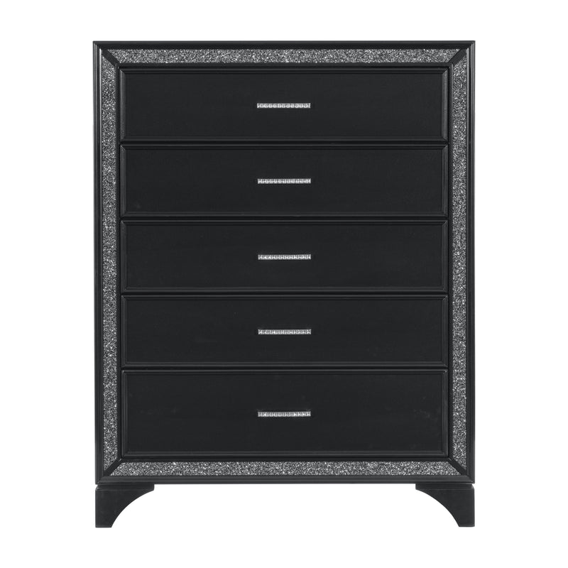 Salon Black LED Upholstered Panel Bedroom Set - Gate FurnitureBedroom Set