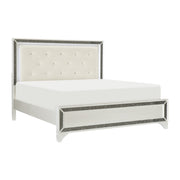 Salon White LED Upholstered Panel Bedroom Set - Gate FurnitureBedroom Set