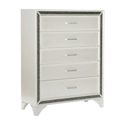 Salon White LED Upholstered Panel Bedroom Set - Gate FurnitureBedroom Set