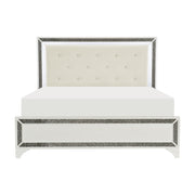 Salon White LED Upholstered Panel Bedroom Set - Gate FurnitureBedroom Set