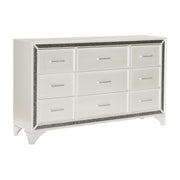 Salon White LED Upholstered Panel Bedroom Set - Gate FurnitureBedroom Set