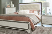 Salon White LED Upholstered Panel Bedroom Set - Gate FurnitureBedroom Set