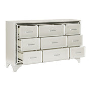 Salon White LED Upholstered Panel Bedroom Set - Gate FurnitureBedroom Set