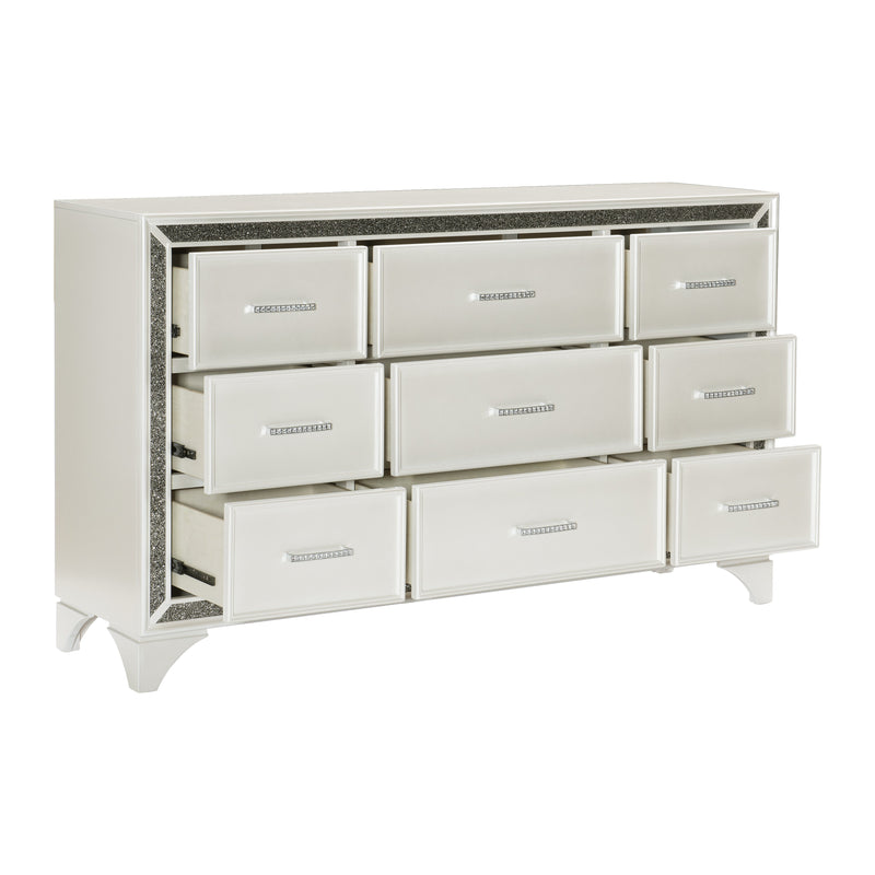 Salon White LED Upholstered Panel Bedroom Set - Gate FurnitureBedroom Set