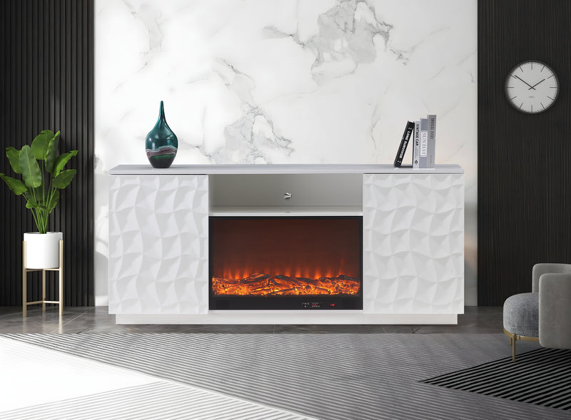 Salvador White Tv Stand - SALVADOR-WH-TVS