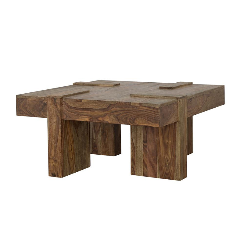 Samira Square Solid Wood Coffee Table Natural Sheesham - 724138