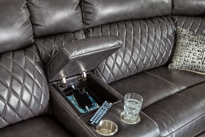 Samperstone Gray 6 - Piece Power Reclining Sectional - Gate FurniturePower Reclining Sectional