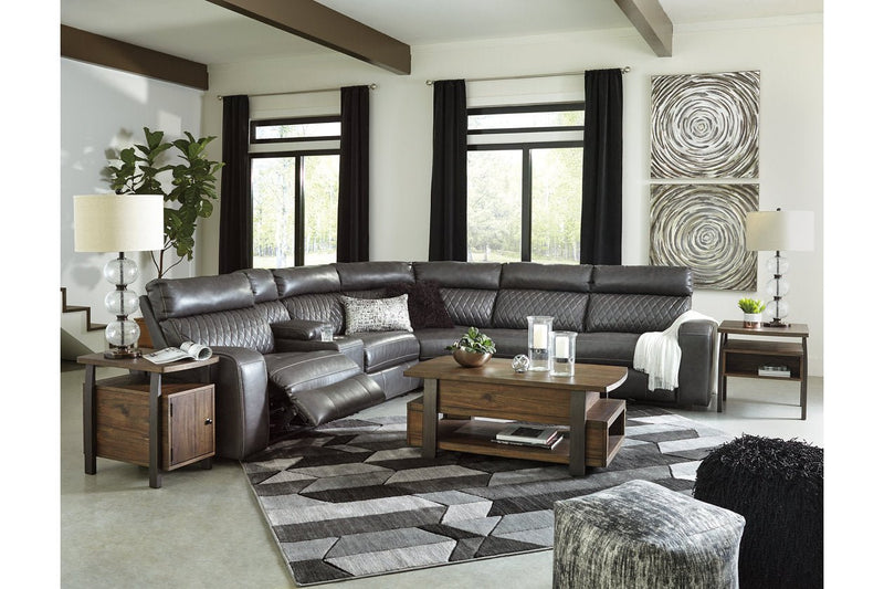 Samperstone Gray 6 - Piece Power Reclining Sectional - Gate FurniturePower Reclining Sectional