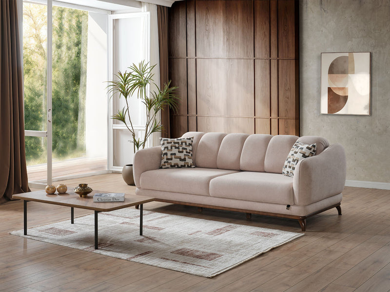 Samur 3-pieces (Sofa & Loveseat & Chair) Livingroom in Cream - 200-ELIF-SAM-A640-321
