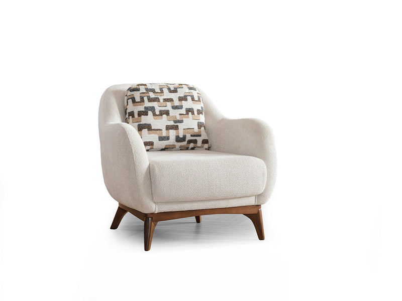 Samur 3-pieces (Sofa & Loveseat & Chair) Livingroom in Cream - 200-ELIF-SAM-A640-321