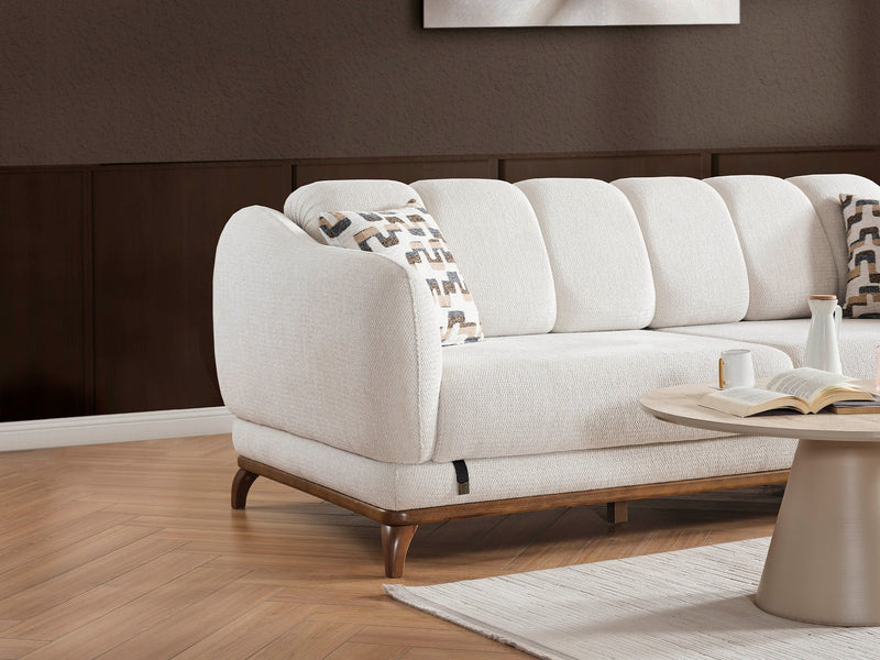 Samur 3-pieces (Sofa & Loveseat & Chair) Livingroom in Cream - 200-ELIF-SAM-A640-321
