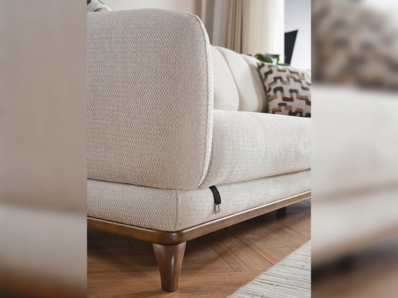 Samur 3-pieces (Sofa & Loveseat & Chair) Livingroom in Cream - 200-ELIF-SAM-A640-321