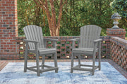 Sanctuary Beach Outdoor Counter Height Dining Table and 4 Barstools in Dark Gray - PKG024026