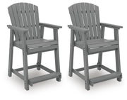 Sanctuary Beach Outdoor Counter Height Dining Table and 4 Barstools in Dark Gray - PKG024026