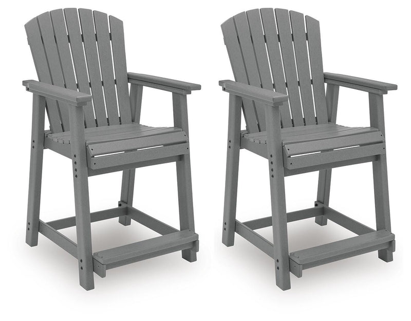 Sanctuary Beach Outdoor Counter Height Dining Table and 4 Barstools in Dark Gray - PKG024026