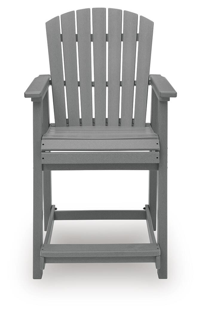 Sanctuary Beach Outdoor Counter Height Dining Table and 4 Barstools in Dark Gray - PKG024026