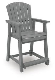 Sanctuary Beach Outdoor Counter Height Dining Table and 4 Barstools in Dark Gray - PKG024026