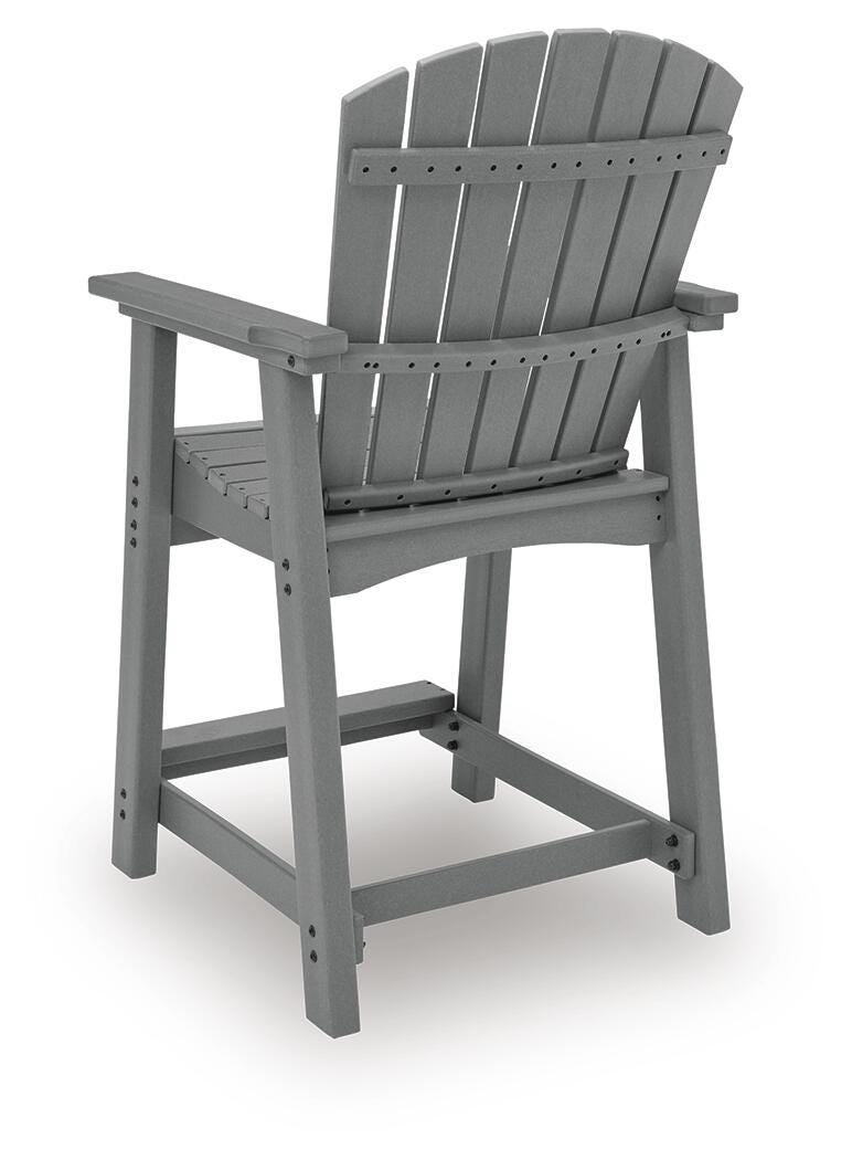Sanctuary Beach Outdoor Counter Height Dining Table and 4 Barstools in Dark Gray - PKG024026