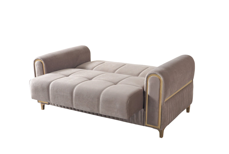 Sandra Coffee Velvet Loveseat 64.5" - SANDRACOFFEE-L