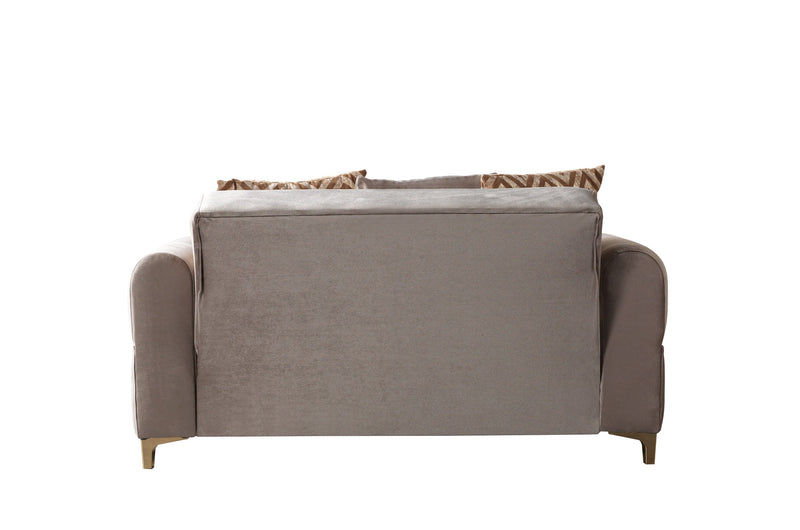 Sandra Coffee Velvet Loveseat 64.5" - SANDRACOFFEE-L