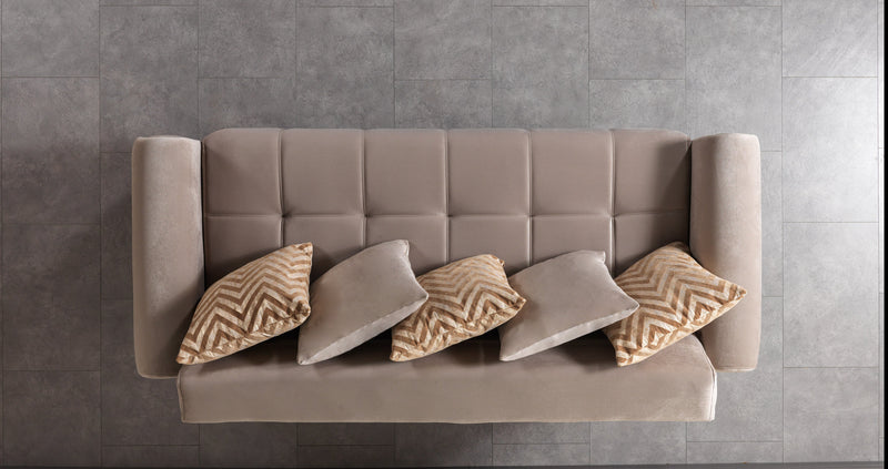 Sandra Coffee Velvet Sofa 88" & Loveseat 64" - SANDRACOFFEE-SL